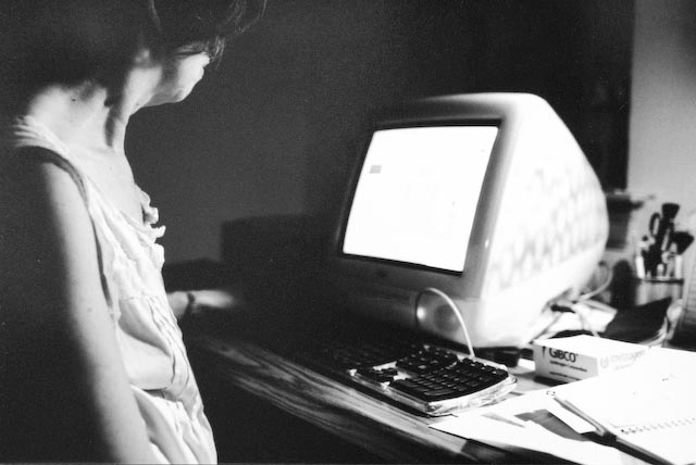 Mom At Her Computer Before Bed ©2003